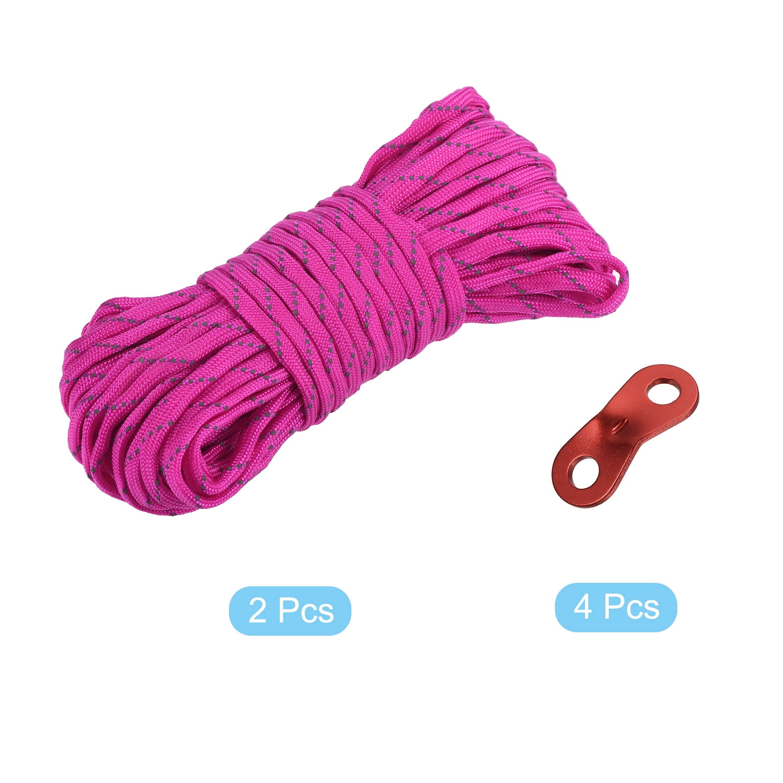 Unique Bargains Tent Rope Nylon Reflective Guyline Cord with Aluminum Cord Adjusters ["Dark Pink"]