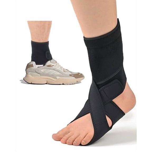 AFO Foot Drop Brace for Walking with Shoes, Drop Foot Brace Soft Night Splint for for Sleeping, Adjustable Foot Support (Left)