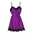 thumbnail image 2 of Sakmal Womens Moomoo Nightgowns Chemises Lace Night dress Purple Sleeveless Chemises for Women, 2 of 5