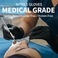 thumbnail image 3 of Supmedic Basic Medical Nitrile Exam Gloves, 4 mil Powder-Free Non-Sterile Food-Safe Cleaning Disposable Glove, Black 100Pcs (Small), 3 of 5