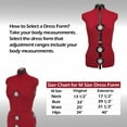 thumbnail image 4 of GEX 13 Dials Female Fabric Adjustable Mannequin Dress Form for Sewing, Mannequin Body Torso with Stand, Up to 70" Shoulder Height Red (Medium), 4 of 7