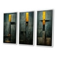 thumbnail image 3 of Designart "Indigo Stairway Minimal Grace IV" Modern Geometric Framed Wall Art Set Of 3 - Gold Abstract Geometric Frame Gallery Wall Set For Home Decor, 3 of 6