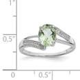 thumbnail image 3 of Sterling Silver Rhodium Green Quartz & Diamond Ring QDX447, 3 of 11