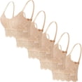 thumbnail image 1 of 5 piezas de sujetador de encaje con tirantes sólidos y huecos para mujer, ropa interior de poliéster, 1 of 1