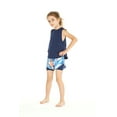 thumbnail image 3 of Girl's Athletic Sportswear Solid Tank Top and Patterned Tennis Shorts Set in Firebird Blue White Large, 3 of 5