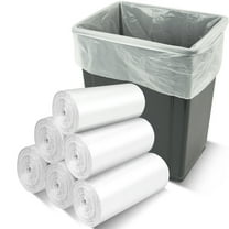 Ginkgo 240 Count 8 Gallon Trash Bags Medium Kitchen Garbage Bags, White, Fragrance Free