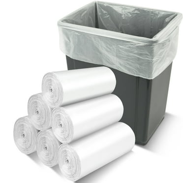 Ginkgo 240 Count 8 Gallon Trash Bags Medium Kitchen Garbage Bags, White, Fragrance Free