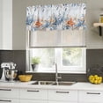 thumbnail image 4 of Blue Coastal Curtain Valances for Windows, Kitchen Valance Window Treatments Panel 2 Pack, Summer Beach Starfish Weeping Eucalyptus Ombre Rod Pocket Short Curtains for Bathroom Bedroom 54 x 18 Inch, 4 of 8