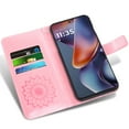thumbnail image 3 of Asuwish Compatible with Motorola Moto G 5G 2025 Wallet Phone Case and Tempered Glass Screen Protector Flip Credit Card Holder Stand Mandala Flower Cell Cover for G5G 5 G G5 Women Girls Pink, 3 of 8