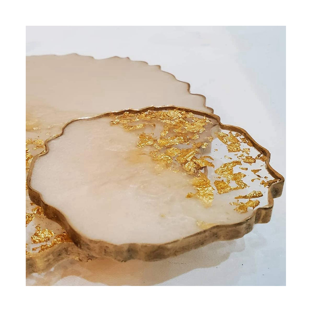 Silicone Resin Molds, 2 Pcs Large Resin Tray Mold + 8 Pcs Coaster Molds, Tray Molds, Tray and Coaster Epoxy Molds Set