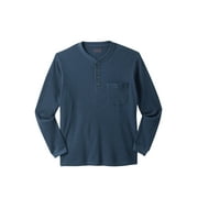 Boulder Creek By Kingsize Men's Big & Tall Thermal Pocket Longer-Length Henley Long Underwear Top