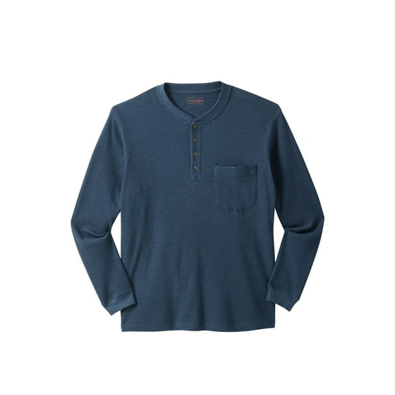 Boulder Creek By Kingsize Men's Big & Tall Thermal Pocket Longer-Length Henley Long Underwear Top