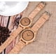 thumbnail image 3 of Reloj analógico Bobo Bird M11 de bambú para hombre con correa de corcho, color marrón con bisel, color beige, fondo marrón, 3 of 8