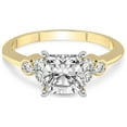 thumbnail image 3 of 4 Carat IGI Certified Cushion Shape Lab Grown Diamond Engagement Ring | 14K Yellow Gold |Amore Side Stone Diamond Ring | FG-VS1-VS2 Quality Friendly Diamonds, 3 of 4