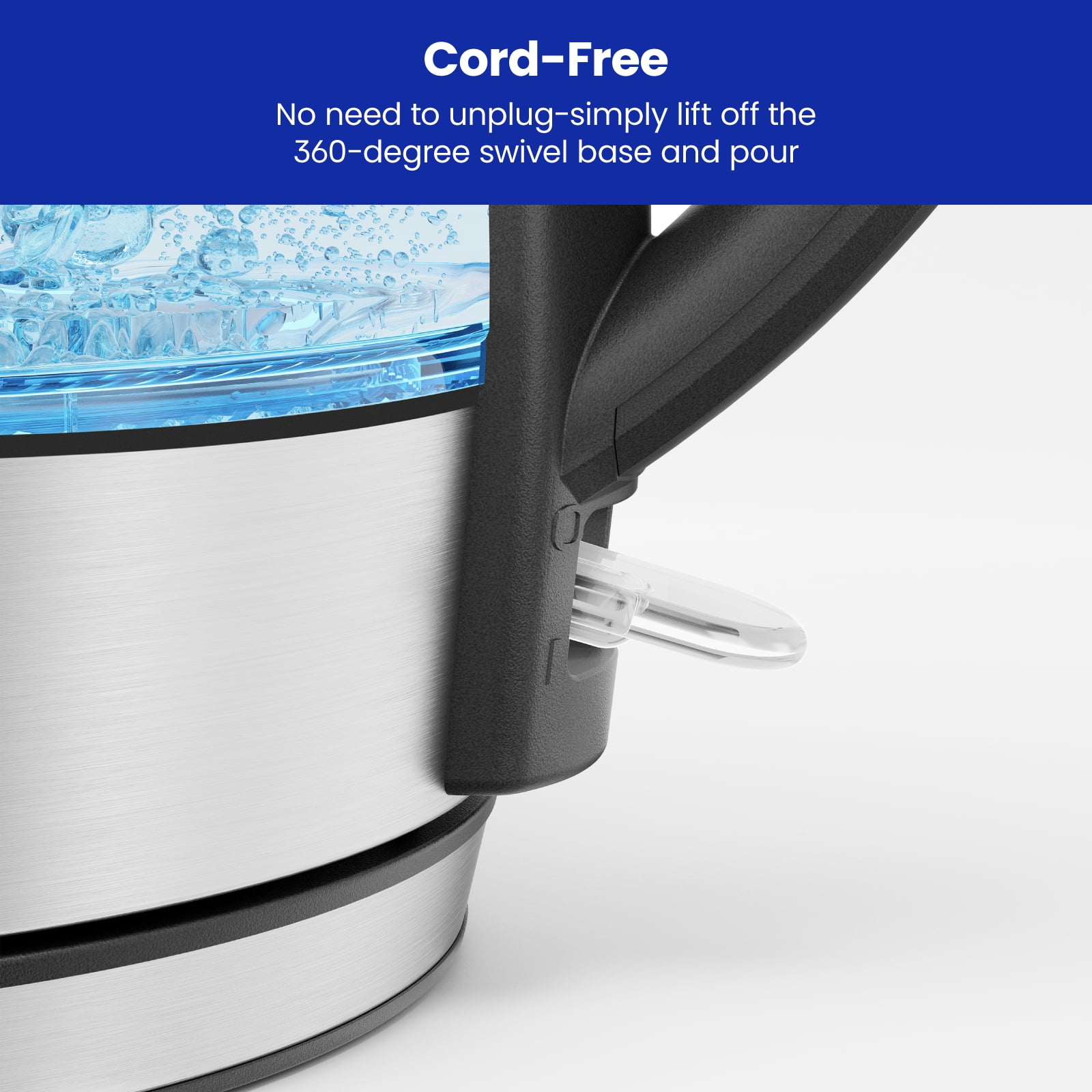 Chefman Electric Water Boiler, Fast Boiling, 1.2L, 1500W, Stainless Steel  (图4)