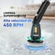 thumbnail image 5 of Limpiadora Eléctrica Giratoria TASVAC Negra Impermeable IPX5, Mango Largo + 5 Cabezas Intercambiables | Baño, Azulejos, Pisos, 5 of 9