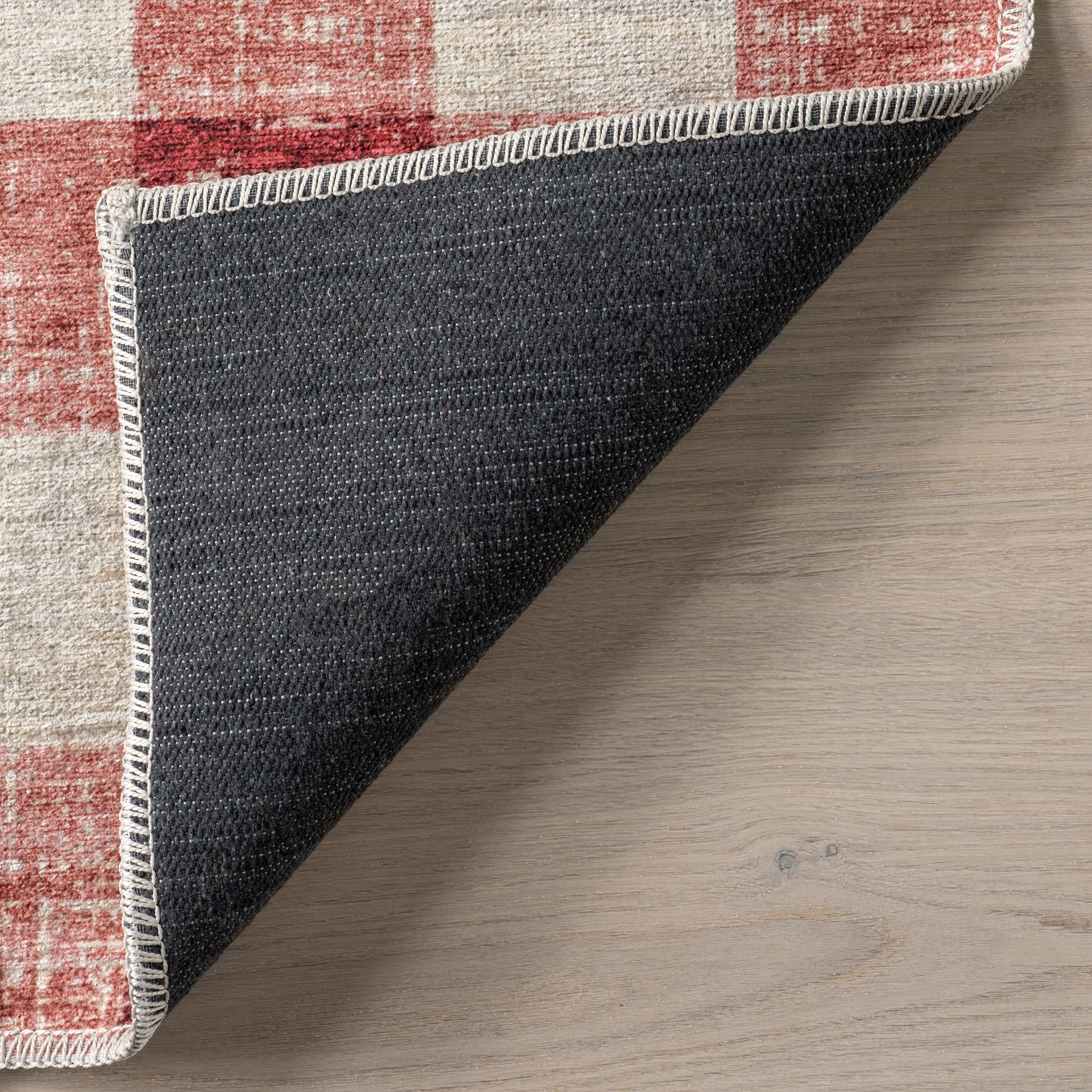 nuLOOM Drew Gingham Plaid Machine Washable Area Rug, 4' x 6', Pink