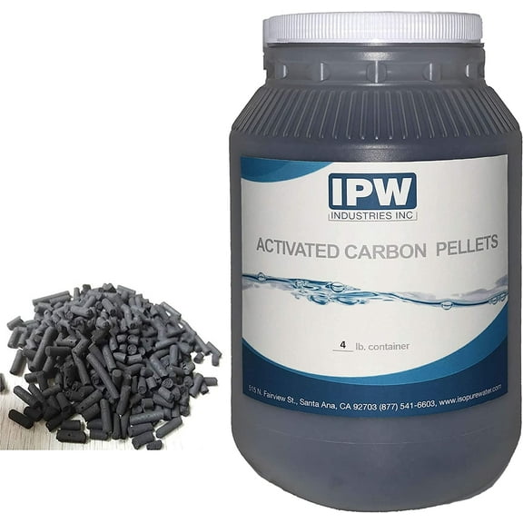 IPW Industries, Inc. | 4 lbs Activated Charcoal Pellets for Aquarium, Water Purification for Fish Tank, Koi Reef and Carbon Filter for Aquarium System
