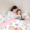 thumbnail image 5 of Manfei Cartoon Animals Unicorn 7 Pieces Full Size Bedding Sets,Colorful Cute Flowers Full Size Bed in a Bag,Pink Reversible, 5 of 7