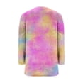 thumbnail image 2 of Womens Long Sweatshirts Sherpa Fleece Tunic Tops with 2 Pockets Tie Dye Multicolor Casual Trendy Fuzzy Sweaters (M, Hot Pink), 2 of 5
