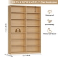 thumbnail image 6 of Hiphuta 84" Tall Double Wide 7-Tier Bookcase with 14 Cubes, Large Open Bookcase for Home Office and Living Room, Freestanding Display Book Shelves, Natural, 6 of 8