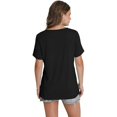 thumbnail image 4 of Clearance! Delayuji Short Sleeve Shirts for Women Womens T Shirts V Neck Cap Short Sleeve Summer Tops Trendy 2025 Loose Casual Tshirts with Pocket Xxl Black, 4 of 5