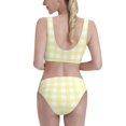 thumbnail image 3 of Picia Lemon Yellow Checkboard Women's High Waisted Bikini Scoop Neck Swimsuit Two Pieces Bathing Suit-XX-Large, 3 of 8