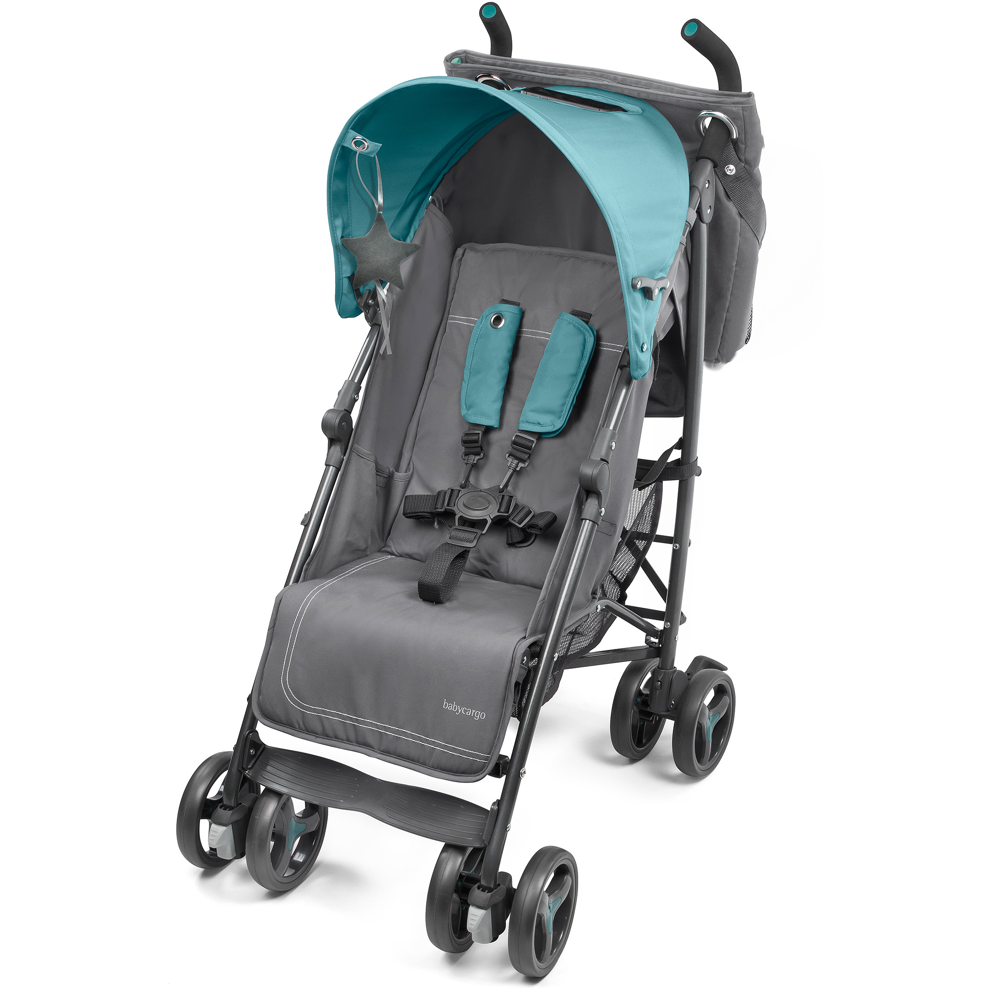 Baby Cargo Series 50 Bundle Stroller and BONUS Diaper Bag; Charcoal/Teal - image 3 of 7