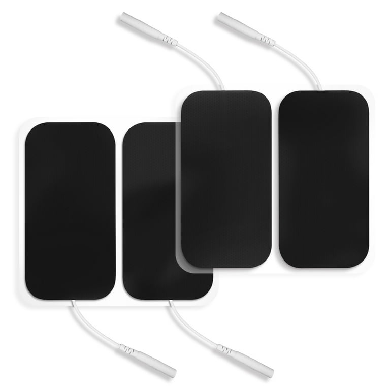 Easy@Home Tens Unit Self Stick Carbon Electrode Pads, Non Irritating Design 8 Pcs 2 x 4 Reusable Pads + 8 Pcs 2 x 2 Reusable Pads