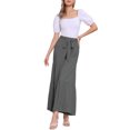 thumbnail image 2 of Pantalones Boho para Mujer INSPIRE CHIC con Cintura Alta Elástica y Volantes, Pantalones Palazzo de Pierna Ancha Chic, Talla XS, Gris, 2 of 6