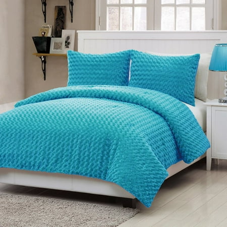 VCNY Home Rose Fur Bedding Comforter Set