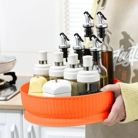 

Tepsmf Open Plastic Storage Tray 360掳 Rotating Tray For Kitchen Fridge Pantry Cabinet Snacks Fruit Bathroom Supplies
