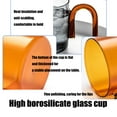 thumbnail image 6 of Decorative Heat Resistant Beverage Mug with Handle High Borosilicate Glass Clear Coffee Cup Single Layer Glassware, 6 of 9