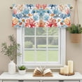 thumbnail image 3 of Blue Red Coral Window Valance Curtain Fish Shell Starfish Rod Pocket Short Curtain for Living Room, Bedroom & Kitchen Window Decor 54x18in, 3 of 8