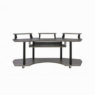 ACME Furniture Megara Studio Music Desk, Black Finish, Shelves