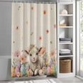 thumbnail image 6 of Spring Easter Sheep Small Stall Shower Curtain, Waterproof Shower Curtains for Bathroom, Colorful Eggs Floral Botanical Rustic Washable Fabric Bath Curtain for Bathtub with Hooks 36x72 Inches, 6 of 9