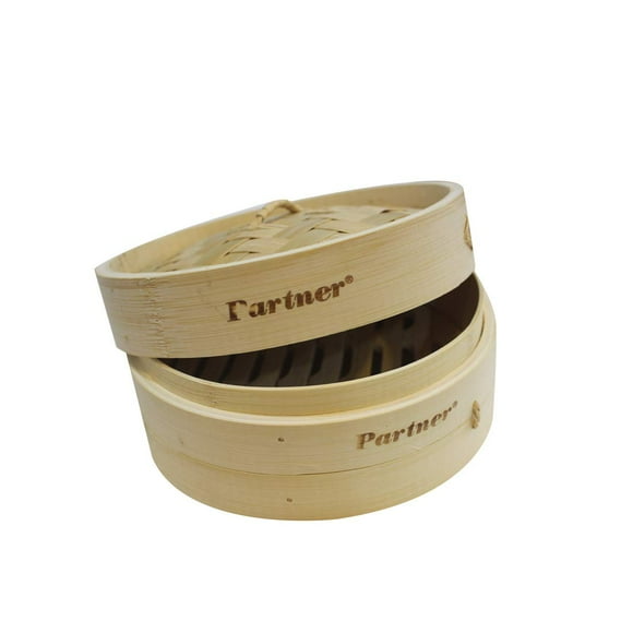 Natural Round Shape Momos Steamer Bamboo Steamer - Brown, 6 Inches | Steamer For Dim Sum, Buns, Dumplings, Vegetables - Handmade Bamboo Dumpling Steamer Basket With Lid For Rice, Vegetables, Momo