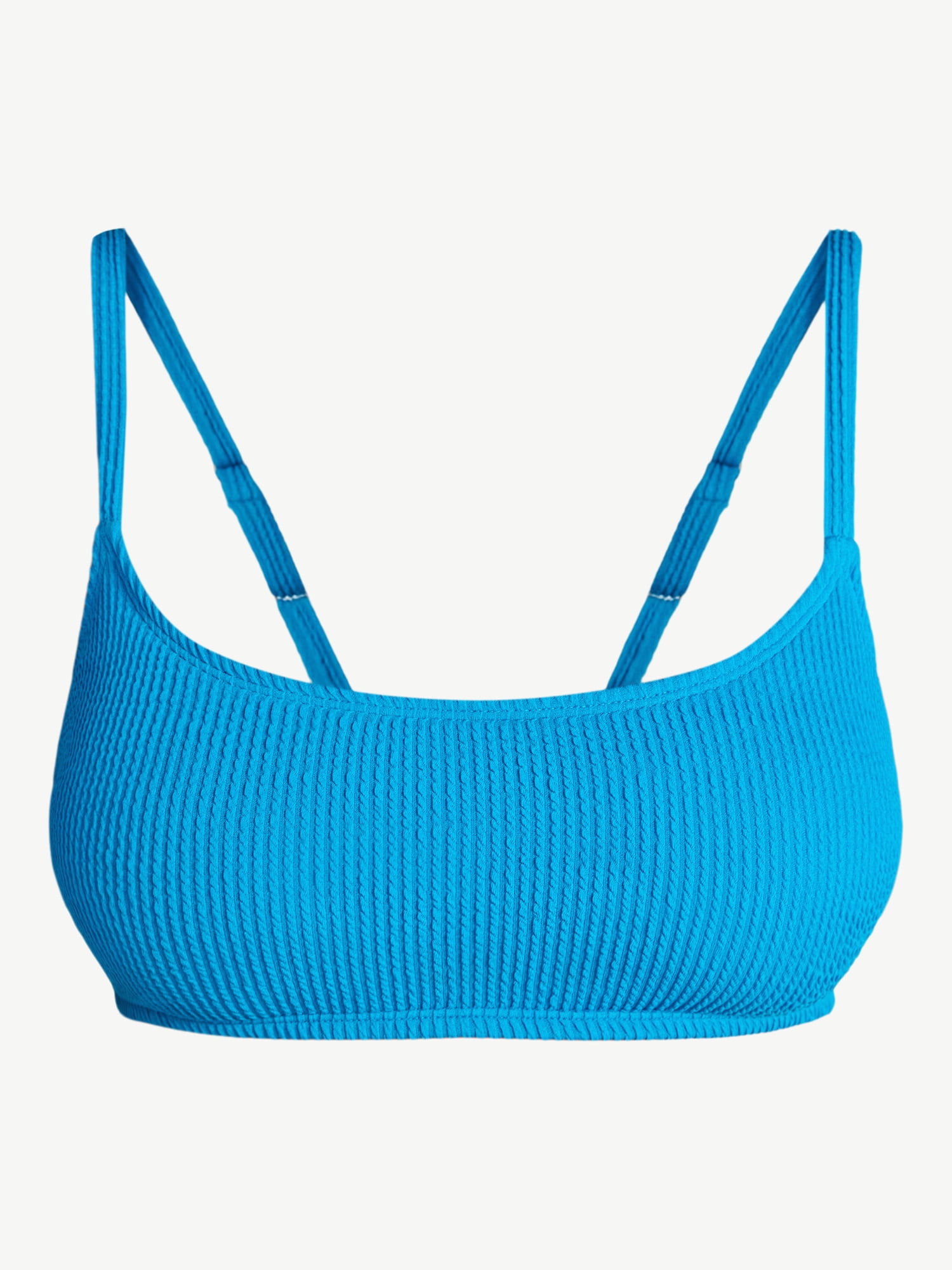 Time and Tru Women's and Women's Plus Size Crinkle Bralette Bikini Top, Sizes XS-3X