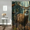 thumbnail image 2 of Autua Deer Forest Birds Shower Curtain for Chic Modern Bathroom Decor with Hooks 36"x72, 2 of 7