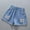 Blue, variant on uublik Denim Athletic Shorts for Girls Size 3T-11 Straight Leg High Waist Jean Shorts Blue