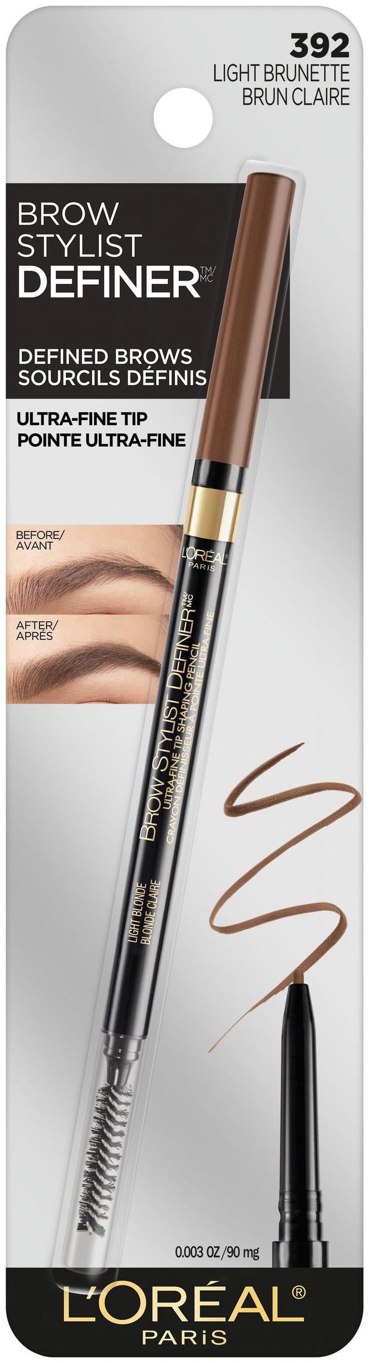 (2 pack) L'Oreal Paris Brow Stylist Definer Waterproof Eyebrow Mechanical Pencil, Light Brunette