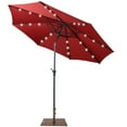 thumbnail image 1 of Gymax 10 Ft Patio Table Market Umbrella w/ 24 Solar LED Lights & Heavy-duty Base Wine, 1 of 10