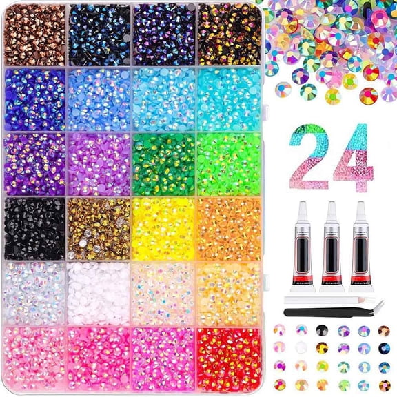 3mm Resin Flatback Rhinestones for Crafts & Clothing, Multicolor Bedazzling Nail Art Gems