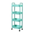 thumbnail image 2 of Btomtd Multi-Layer Mobile Cart with Wheels for Kitchen Storage, Toiletries Organizer Rack with Armrests, Bathroom and Home Storage Cart Shelf 15"W x 10"D x 41"H, 4-Tier, Green, 2 of 6