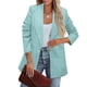thumbnail image 3 of Chaqueta de traje para mujer, chaqueta de poliéster suave de estilo informal de Color puro de manga larga para trabajo de negocios al aire libre, 3 of 6
