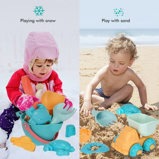 Sloosh Juego de Juguetes de Arena de Playa – Juguetes de camión volquete con moldes de Arena para niños pequeños, Cubos Plegables Plegables Sloosh Juego de Juguetes de Arena de Playa – Juguetes de camión volquete con moldes de Arena para niños pequeños, Cubos Plegables Plegables