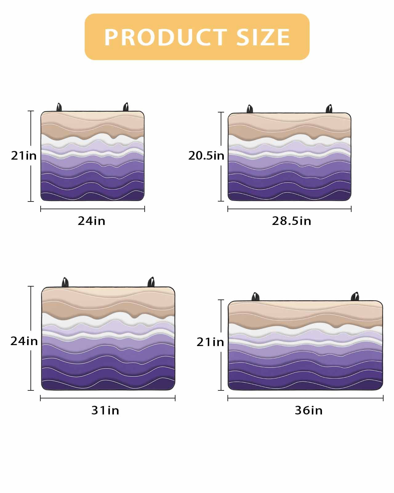nqOlkjepod Large Induction Cooktop Protector Mat 36"x21", Purple Ombre Stripe Stove Top Covers for Electric Stove, Abstract Summer Beach Coastal Stove Burner Cover Mats, Glass Top Stove Cover