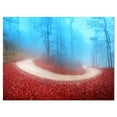 thumbnail image 2 of Curved Road in Autumn Forest - Landscape Photo Canvas Art Print, 2 of 3