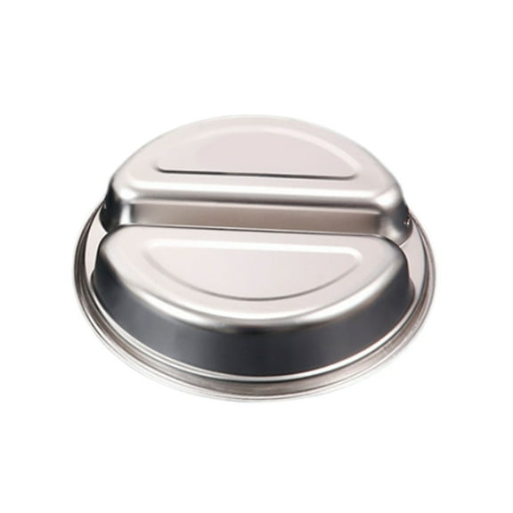 SIEYIO Large Stainless Steel Divided Steamers Tray for Vegetables and Rice Round Food Holder with Double Handle Steaming Plate