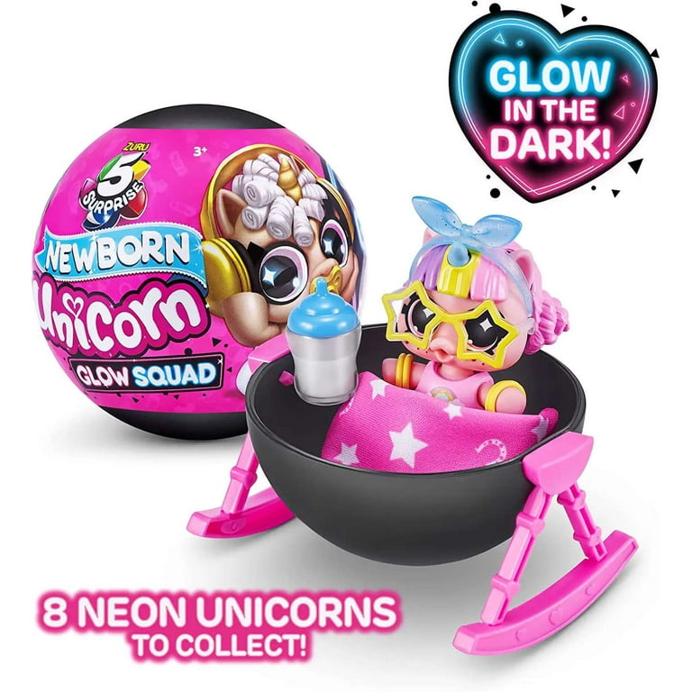 Glow in the Dark Unicorn Charm Bubble Bracelets - 3 Pack